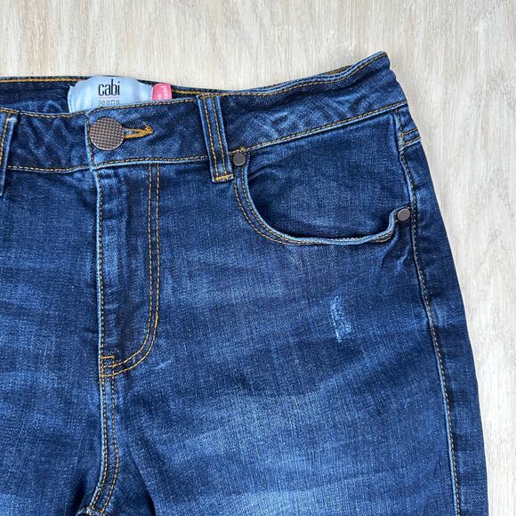 Cabi True Boyfriend Dark Wash Denim Straight Leg Mid Rise Jeans 4 Style 5494 - Picture 3 of 16